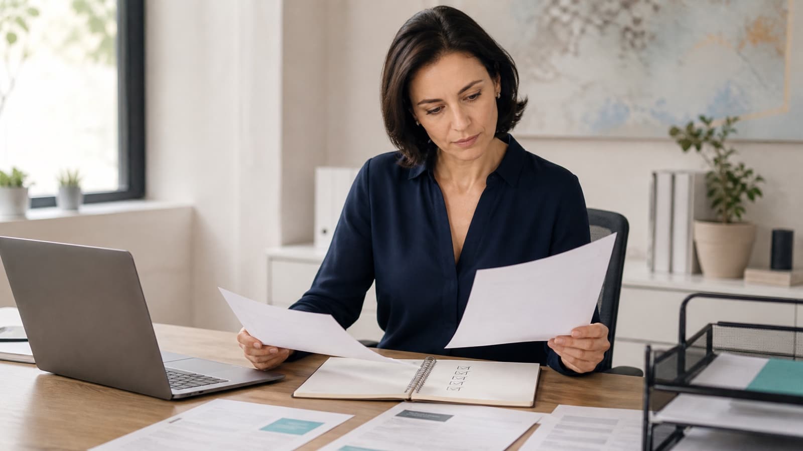 Antreprenoare care compară ofertele și serviciile de contabilitate pentru un SRL