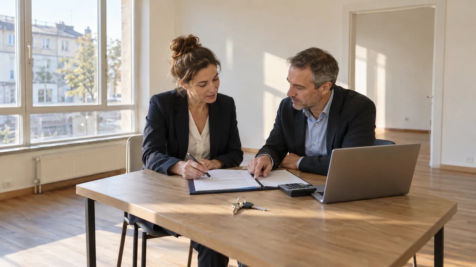 Proprietar și reprezentantă a unei firme care verifică documentele închirierii unui spațiu