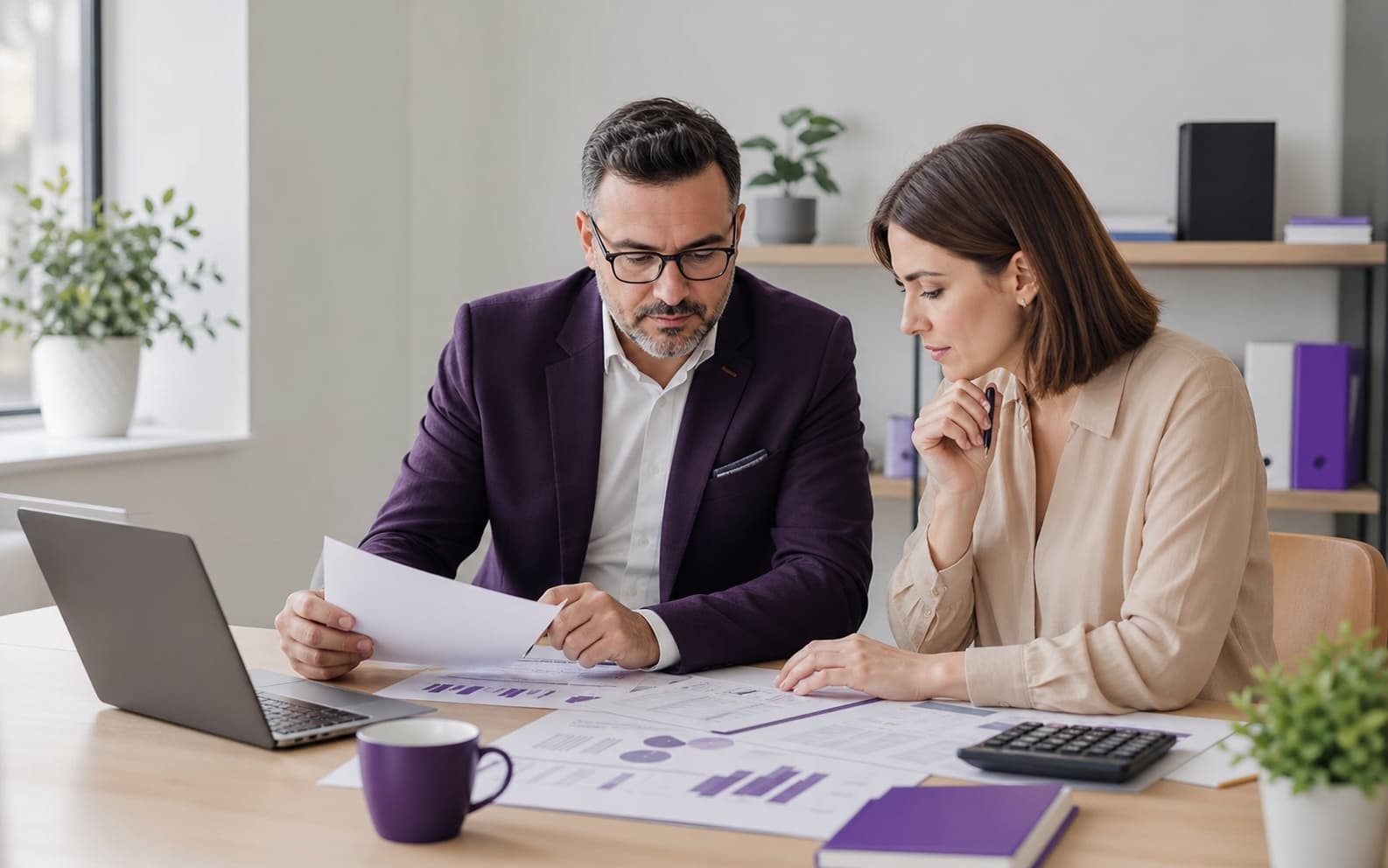 Antreprenoare care analizează indicatorii financiari ai unei firme mici